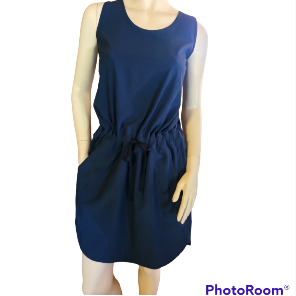 Patagonia Navy Blue Sleeveless Drawstring Mini Dress